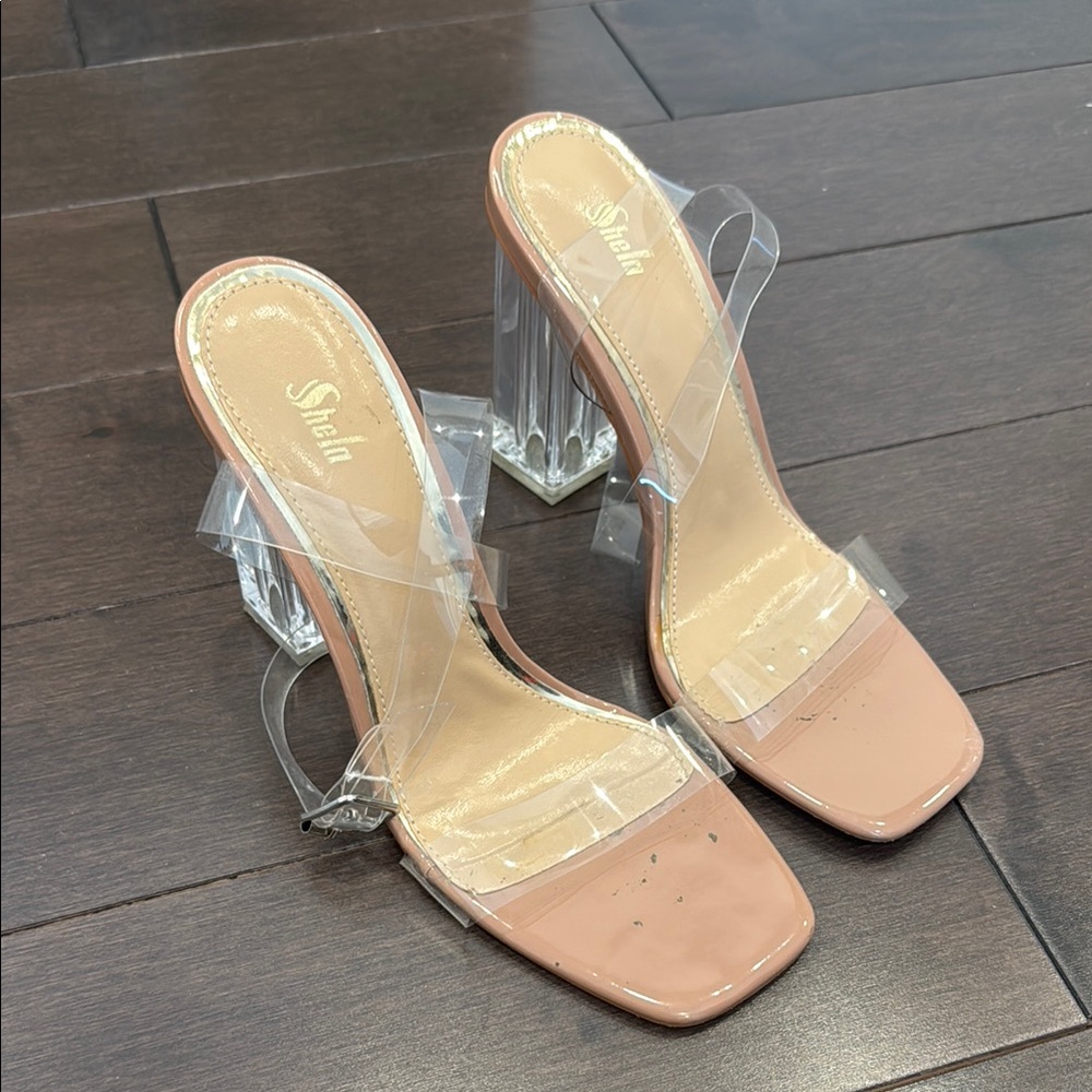 Shein Women's Clear and Nude Heels